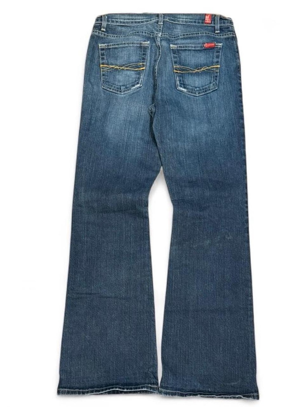 Y2K Manager Embroidered Faded Low Rise Flared Jeans